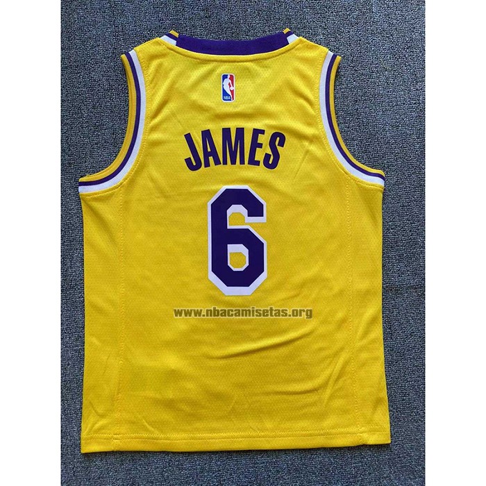 Camiseta Nino Los Angeles Lakers LeBron James NO 6 Icon 2022-23 Amarillo